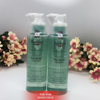 Eucerin sữa rửa mặt dạng gel dành cho da nhờn mụn proacne cleansing gel 200ml , 400ml