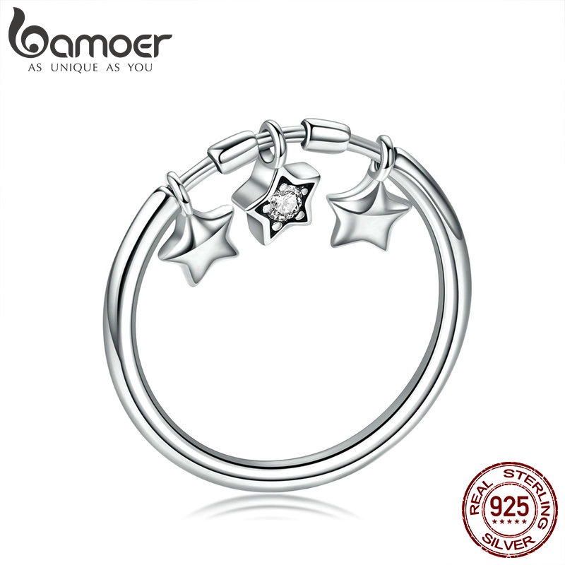 Nhẫn Bamoer Bạc 925 Mặt Hình Ngôi Sao Lấp Lánh