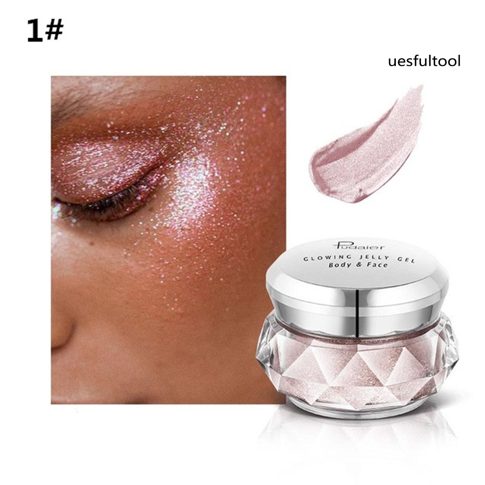 [UF]Pudaier 10g Jelly Face Highlight Liquid Eyeshadow Body Glitter Powder Cosmetic