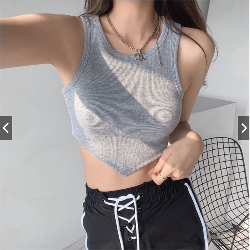 Áo Croptop Sát Lách Nữ Vạt Bầu Chất Thun Gân Co Dãn Mẫu Mới Hot 2022