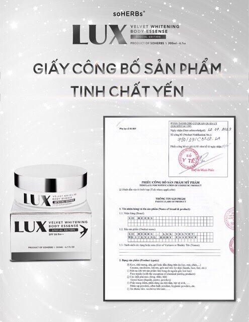 Kem body LUX trắng da, chống nắng - soHERs