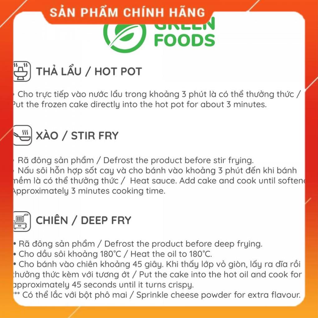 Hoả tốc - Bánh Gạo Hàn Quốc Tokbokki Nhân Khoai Lang Green Foods 500g