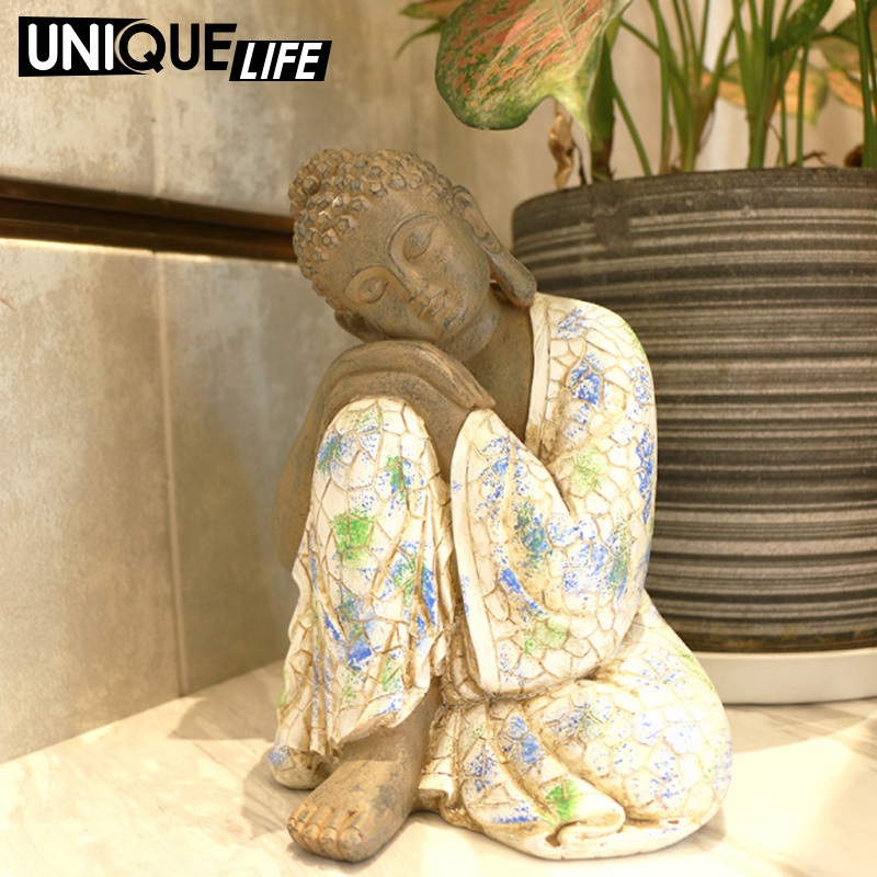 Mô Hình Tượng Phật Đang Ngủ Bằng Nhựa Resin Để Bàn Trang Trí Nhà Cửa / Sân Vườn Yoyoyo01