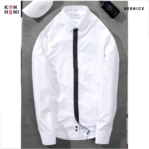 Áo Sơ Mi Trắng Nam Dài Tay Công Sở Thời Trang Form Hàn Quốc Không Nhăn KenHoni Bernice SMP02