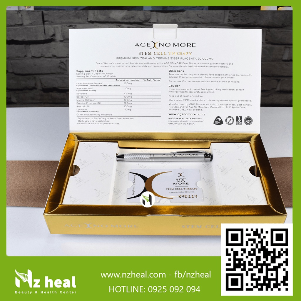 [Hỏa tốc] Viên Uống Tế Bào Gốc Nhau Thai Cừu Age No More Sheep Placenta 60 Viên