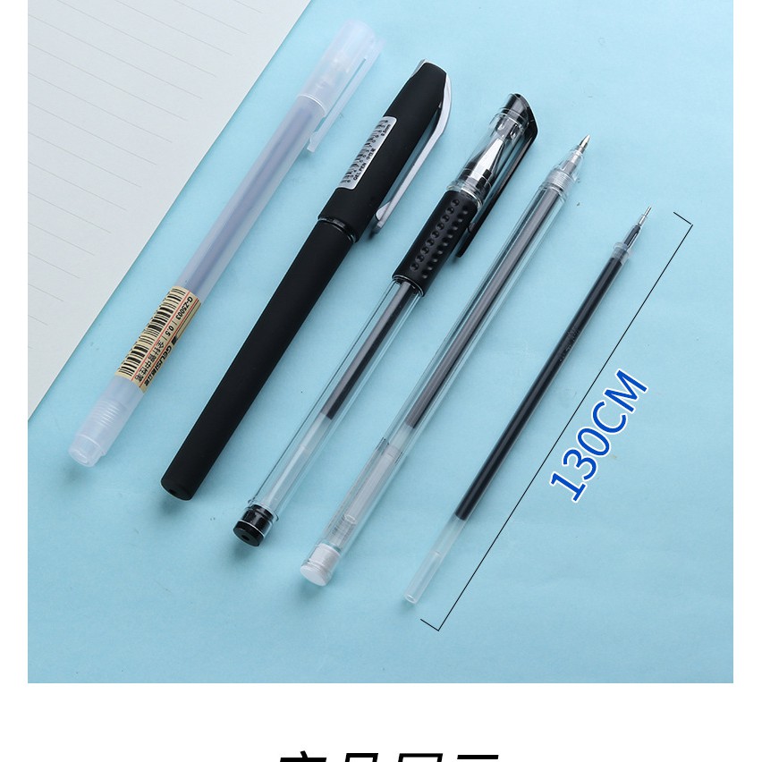 Ruột bút Decorme ngòi bút nước bút gel resun muji 0,5mm mực đen xanh đỏ dùng cho viết gel nắp gài gel bấm Muji