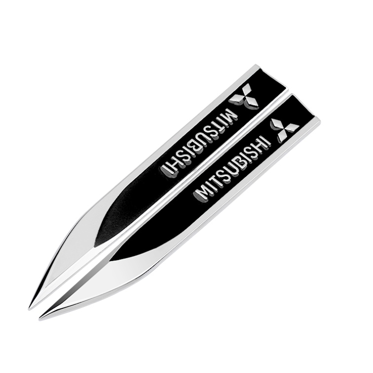 FENDER 2 Miếng Dán Trang Trí Tấm Chắn Bùn 3D Bằng Kim Loại Cho Mitsubishi Attrage Mirage Triton Xpander Pajero Lancer ASX