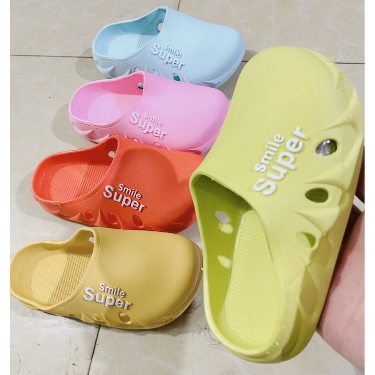 dép trẻ con - cross bé gái bé trai Smile Super sục cao su siêu êm chân
