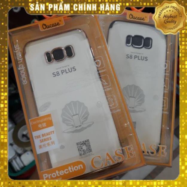 Ốp lưng dẻo silicon viền màu cho samsung galaxy S8 plus chính hãng  ou case