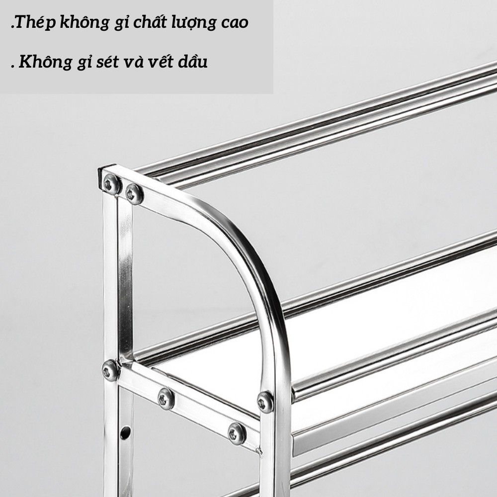 Kệ Đựng Gia Vị, Kệ Inox Đựng Gia Vị Nhà Bếp Nhiều Tầng Đa Năng Tiện Dụng TIME HOME