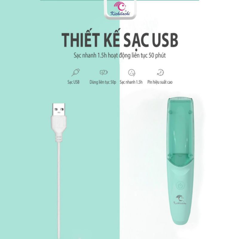 Tông đơ cắt tóc trẻ em, hút tóc tự động Kichilachi Kichi