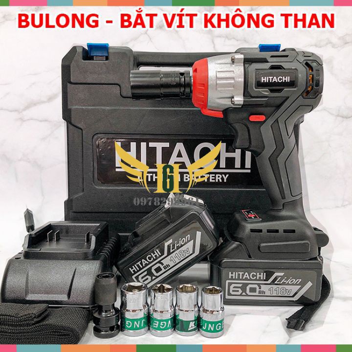 [ HÀNG CHÍNH HÃNG ] Máy Siết Bulong HITACHI 118V + Tặng Kèm Phụ Kiện Như Hình