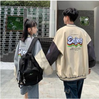 Áo Khoác Dù Kiểu Bomber Nam Nữ In ENJOG Trẻ Trung Năng Động - Shop3nunisex