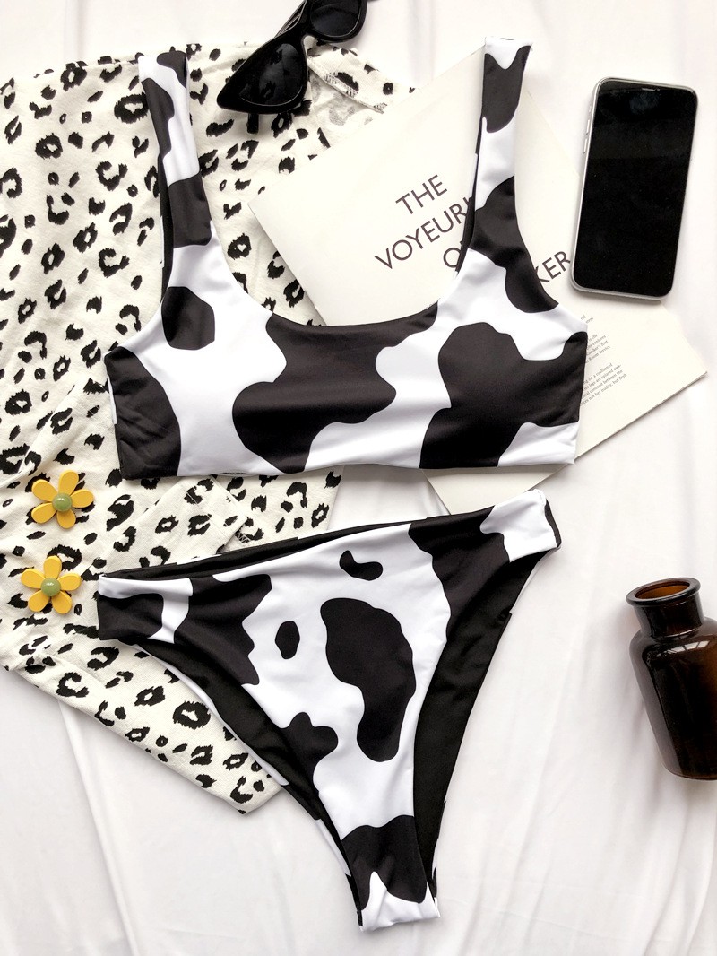 Bikini Lưng Cao Hoạ Tiết Bò Sữa | BigBuy360 - bigbuy360.vn