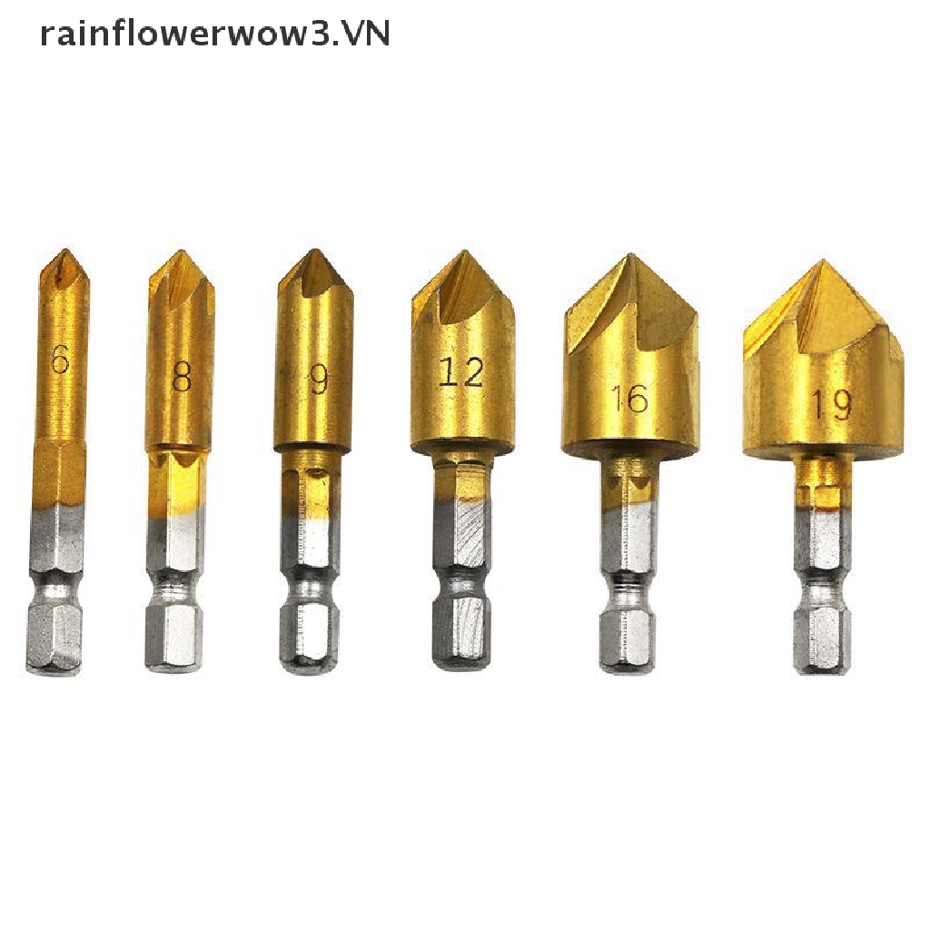 Bộ 6 Mũi Khoan 1 / 4 '' HSS 5 Rãnh 6mm-19mm Chuyên Dụng