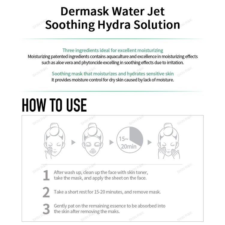 Set 5 mặt nạ Dr.Jart+ Dermask Water Jet Soothing Hydra Solution 25g