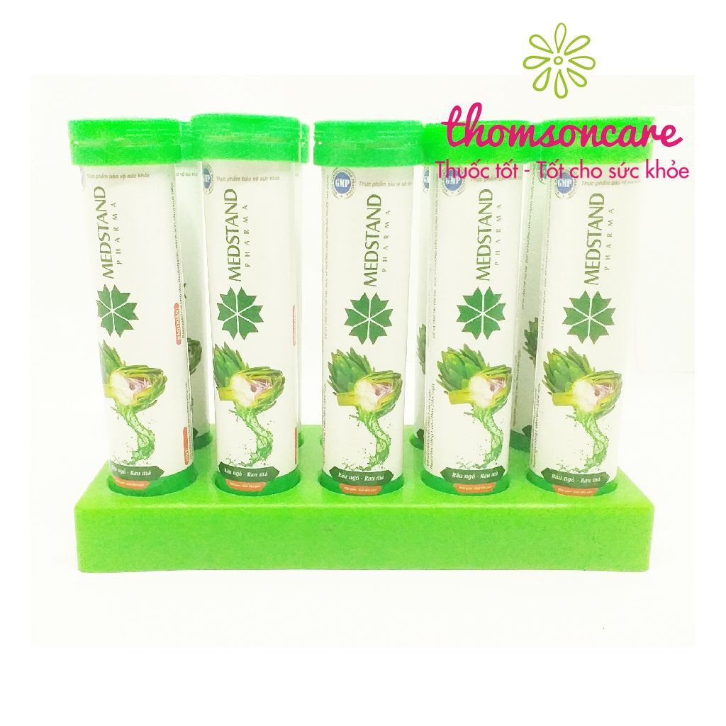 Viên sủi Actiso Râu Ngô Rau Má - Giúp thanh nhiệt cơ thể, mát gan, làm nước giải khát- Tuýp 20 viên Medstand | BigBuy360 - bigbuy360.vn
