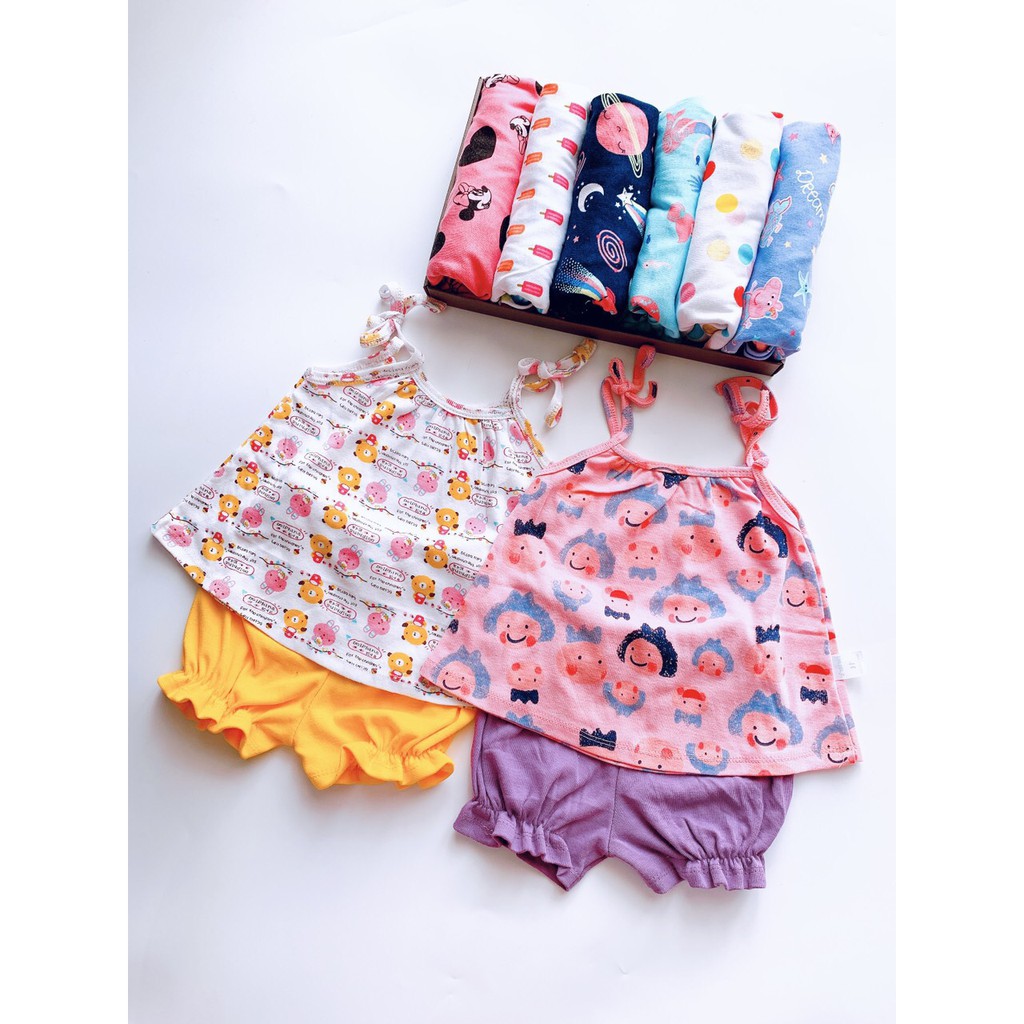 Quần áo trẻ em, bộ 2 dây quần zíp bèo cho bé gái mặc mùa hè siêu mát size từ 6 đến 22kg - Mẹ Bắp Shop