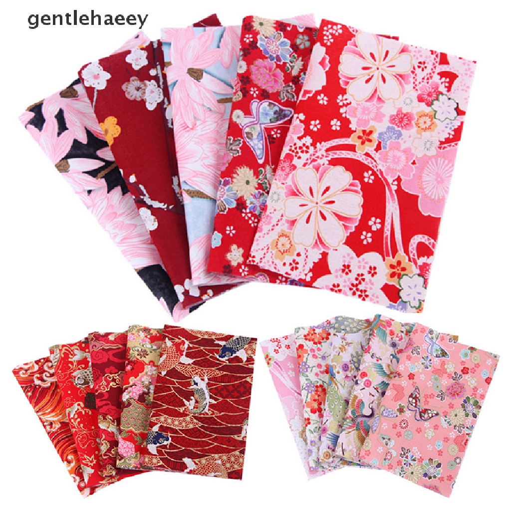 Bộ 5 Tấm Vải Cotton Họa Tiết Châu Phi Dùng May Đầm Kimono Nhật Bản