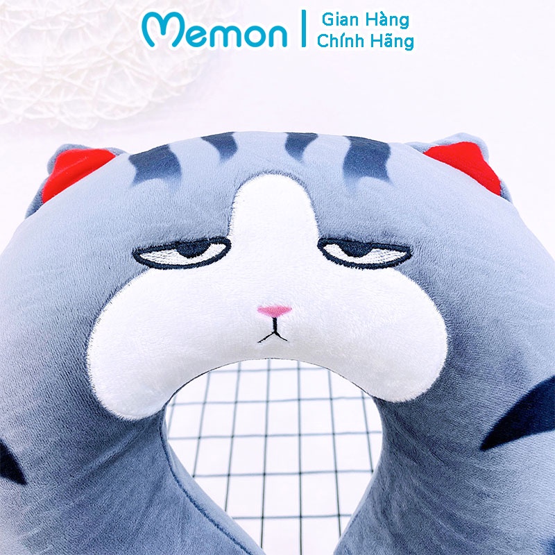 Gối Cổ Chữ U Mèo Hoàng Thượng Cao Su Non Cao Cấp Memon