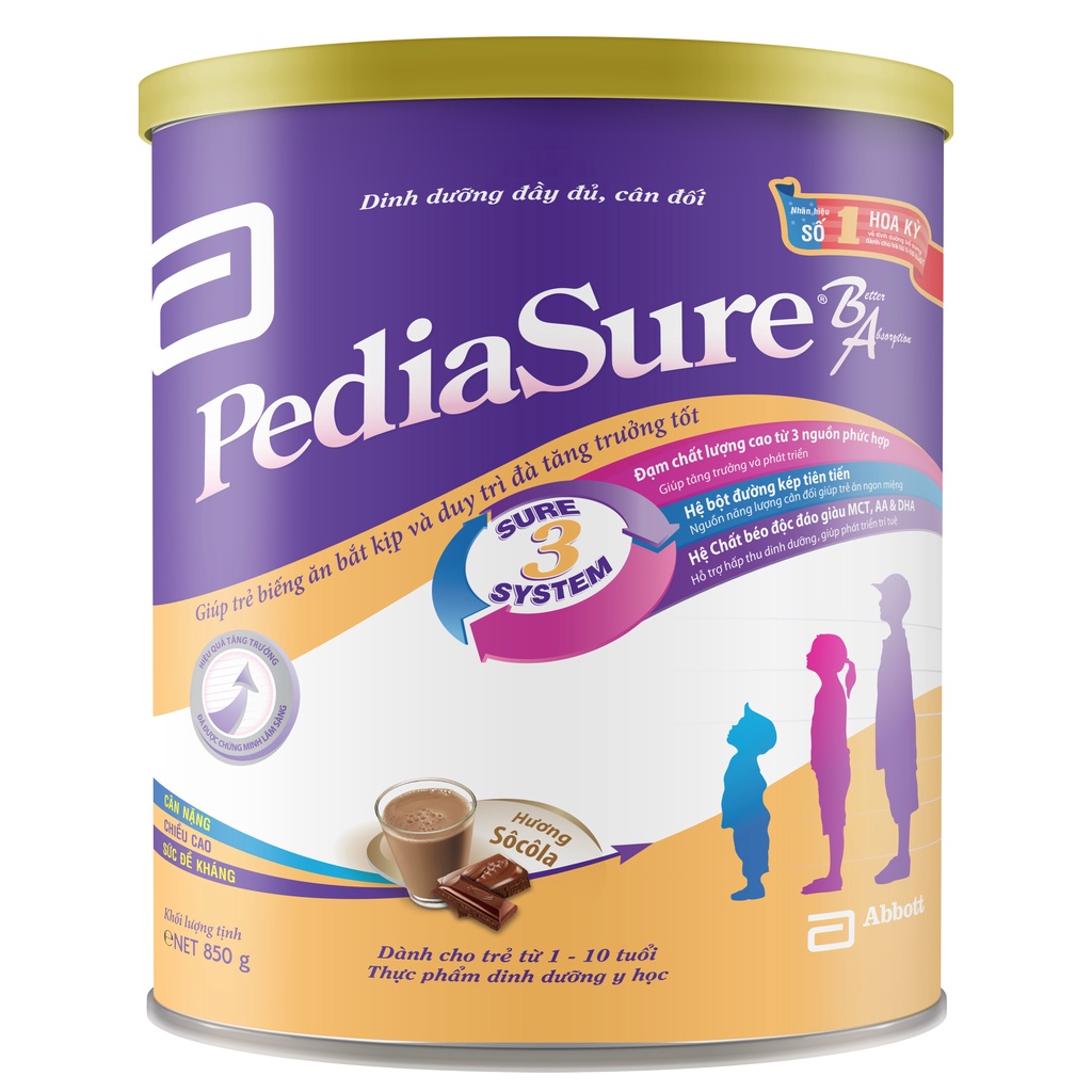 [Nhập HANG2708 giảm 8% đơn 300K] Sữa Pediasure dinh dưỡng cho trẻ biếng ăn Abbott Pediasure BA chất lượng chính hãng