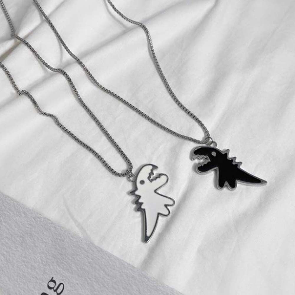 Vòng cổ kim loại mặt hình khủng long dễ thương phong cách Hàn Quốc