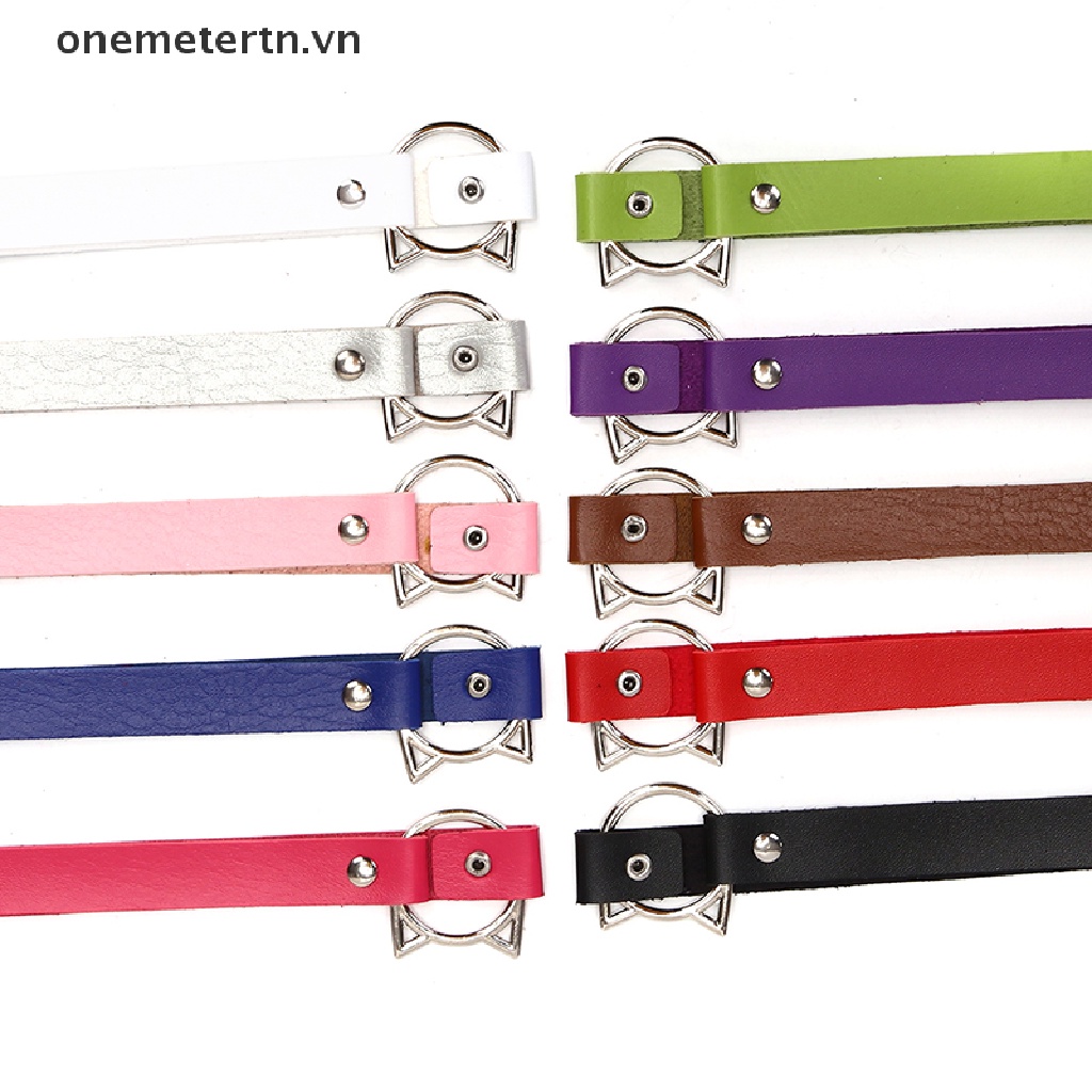 Vòng Cổ Choker Mặt Hình Mèo Khoét Rỗng Có Thể Điều Chỉnh Thời Trang Cho Nữ