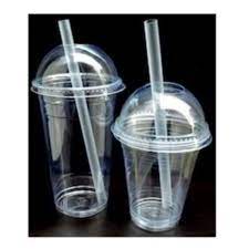 Cốc/ ly nhựa nắp cầu 360ml, 500ml - KÈM ỐNG HÚT