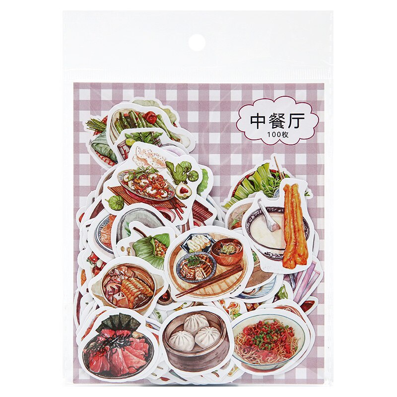 100 miếng dán hình trái cây dễ thương trang trí tiện lợi