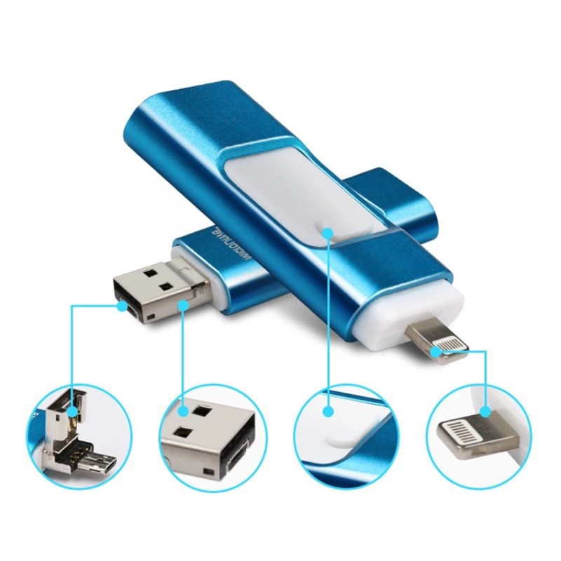 USB 64GB đa năng 3 trong 1 cho điện thoại/máy tính