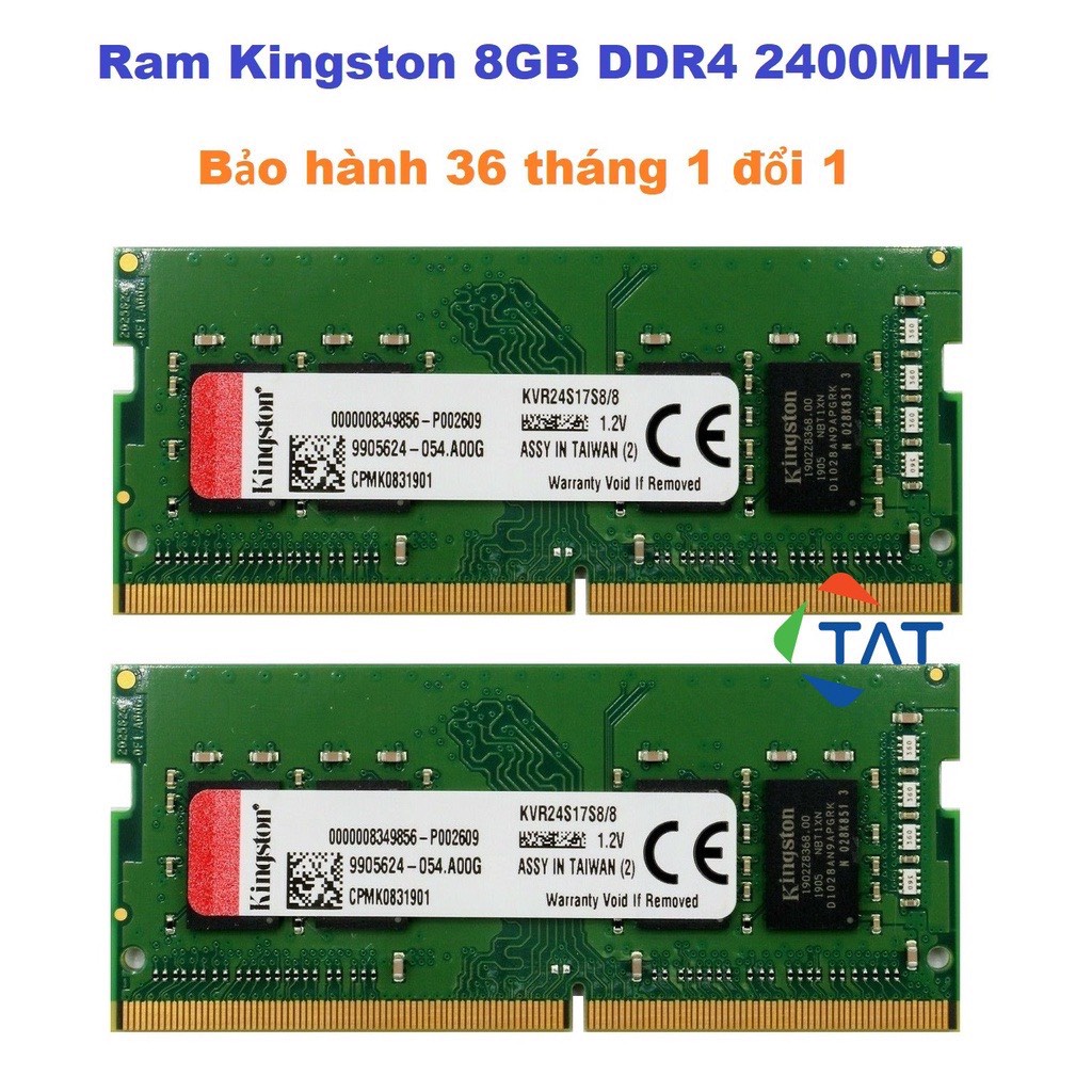 Ram Laptop Kingston 8GB DDR4 2400MHz Chính Hãng (Mới bảo hành 36 tháng 1 đổi 1)