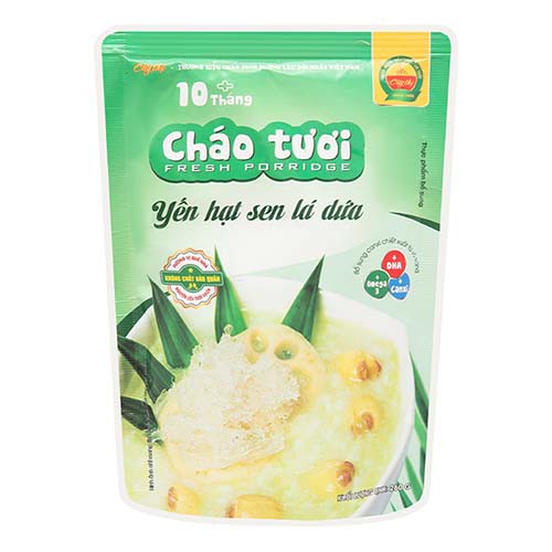 Cháo tươi Cây Thị yến, hạt sen, lá dứa 260g (7M+)