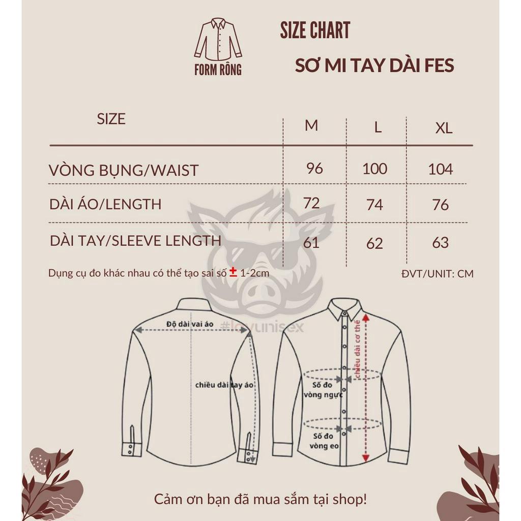 Sơ mi nam tay dài họa tiết FES