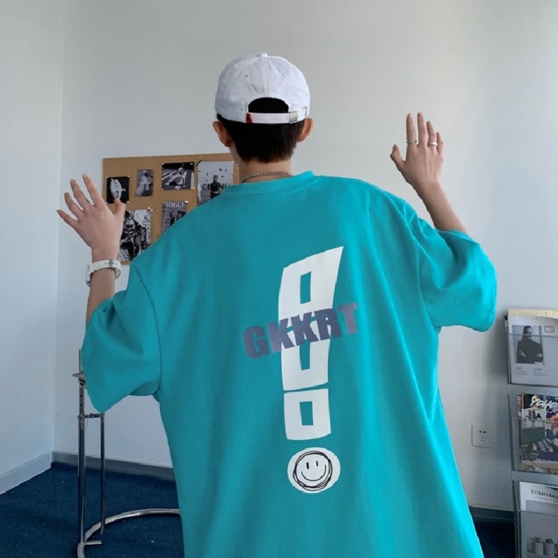 Áo Thun Nam Tay Ngắn Dáng Rộng Phong Cách Hip Hop Hàn Quốc Size M-5XL