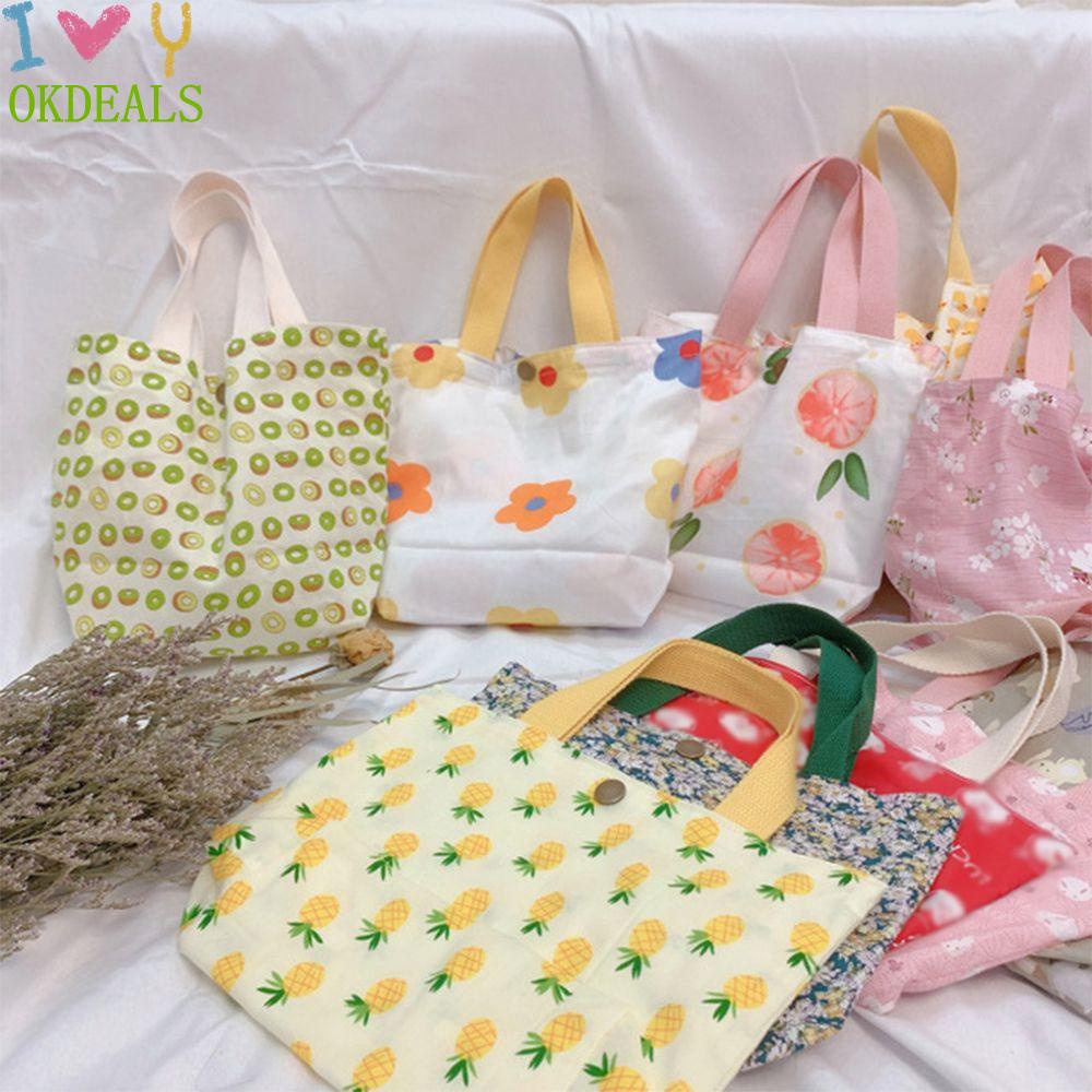 Túi Xách Cotton Mềm Có Khóa Nút Có Thể Tái Sử Dụng Dành Cho Nữ