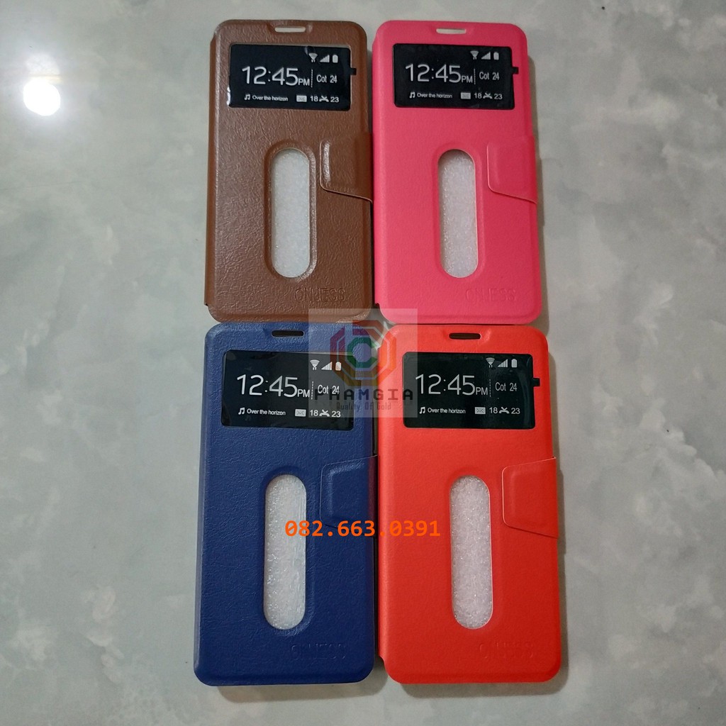 Bao da Vivo Y81 , vivo y83 (vivo 1808) có đồng hồ xem giờ, chất liệu da sang trọng