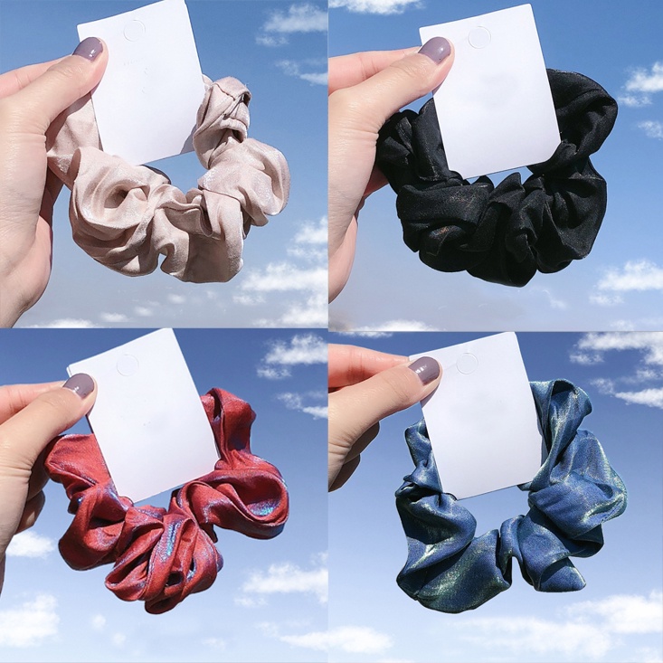 Dây buộc tóc Scrunchies Satin vân nhũ bóng sang mịn HD46