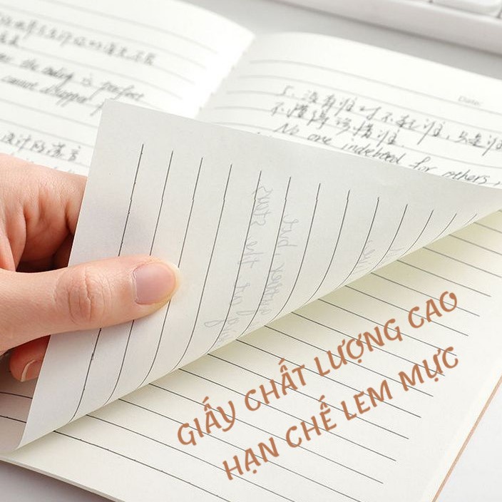 Sổ tay bìa nâu, bìa giấy kraft, sổ phong cách muji ô vuông, trơn, kẻ ngang khổ A5, B5 40 tờ cổ điển, vintage