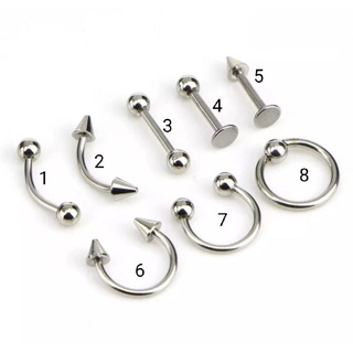 (1 chiếc) KHUYÊN CƠ BẢN - Khuyên Thép Y Tế Không Gỉ - Khuyên Xỏ Cơ Bản - Đeo tai, septum, môi, lông mày.. (6mm/8mm/10mm)