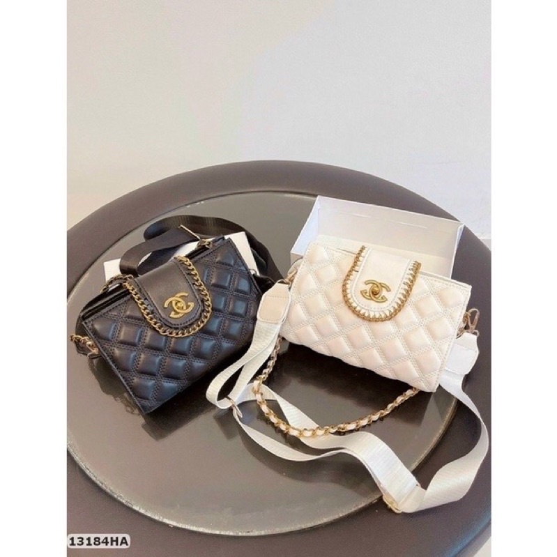 Túi xách chanel ô trám viền xích sz 20