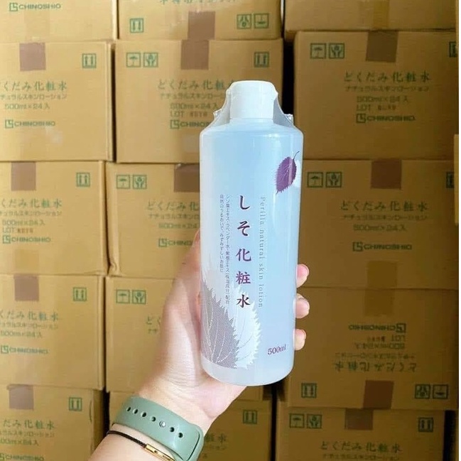 NƯỚC HOA HỒNG LÀM TRẮNG DA, GIẢM MỤN TÍA TÔ DOKUDAMI CHINOSHIO 500ML NHẬT BẢN