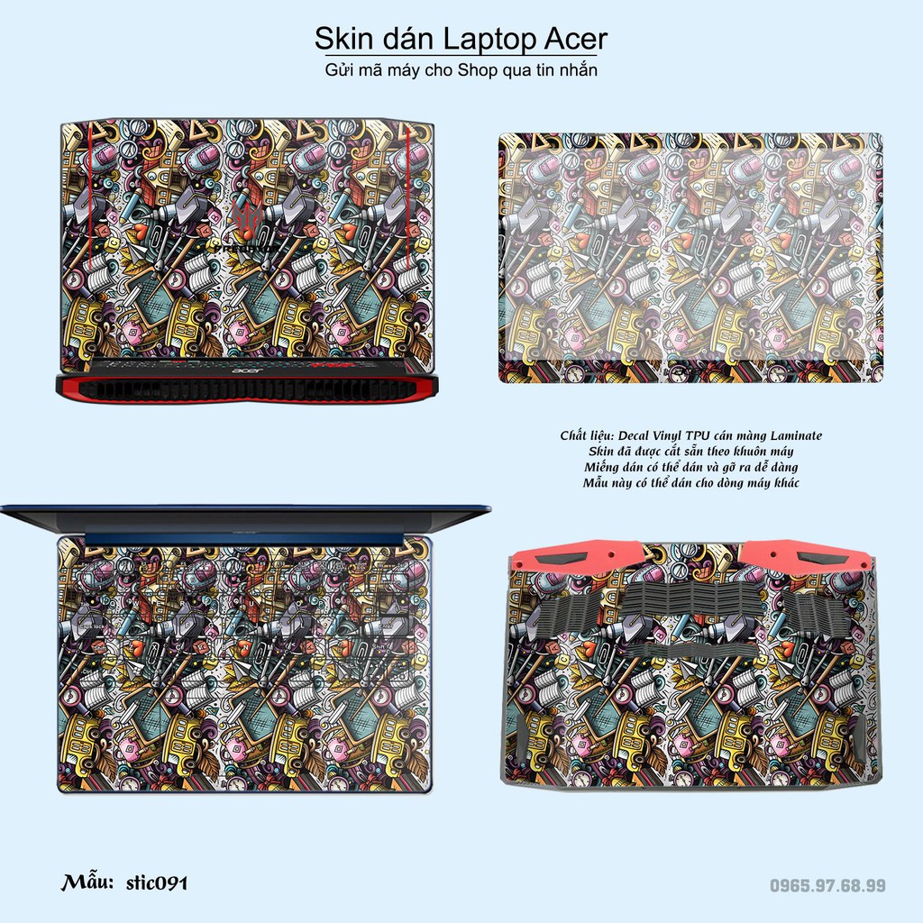 Skin dán Laptop Acer in hình Hoa văn sticker nhiều mẫu 15 (inbox mã máy cho Shop)
