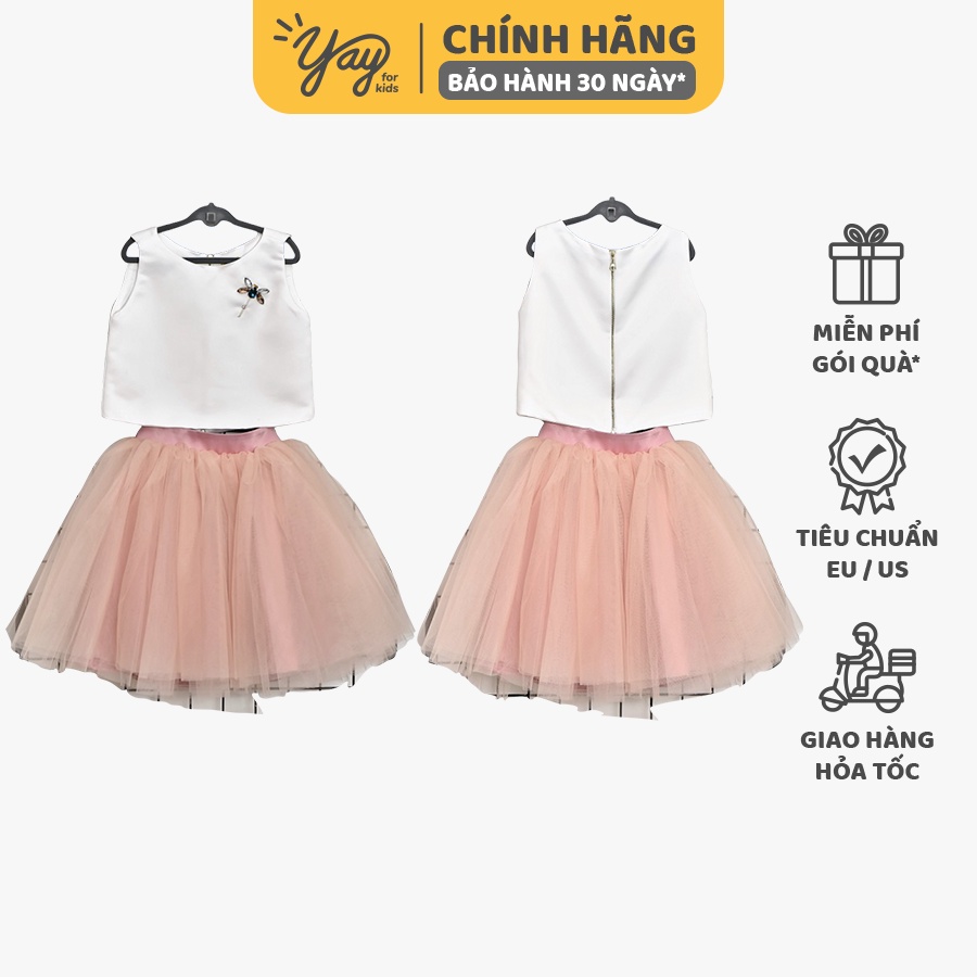 Set Áo Lụa đính Chuồn chuồn/ Ong vàng và Váy phồng | Bug Lady - Yay