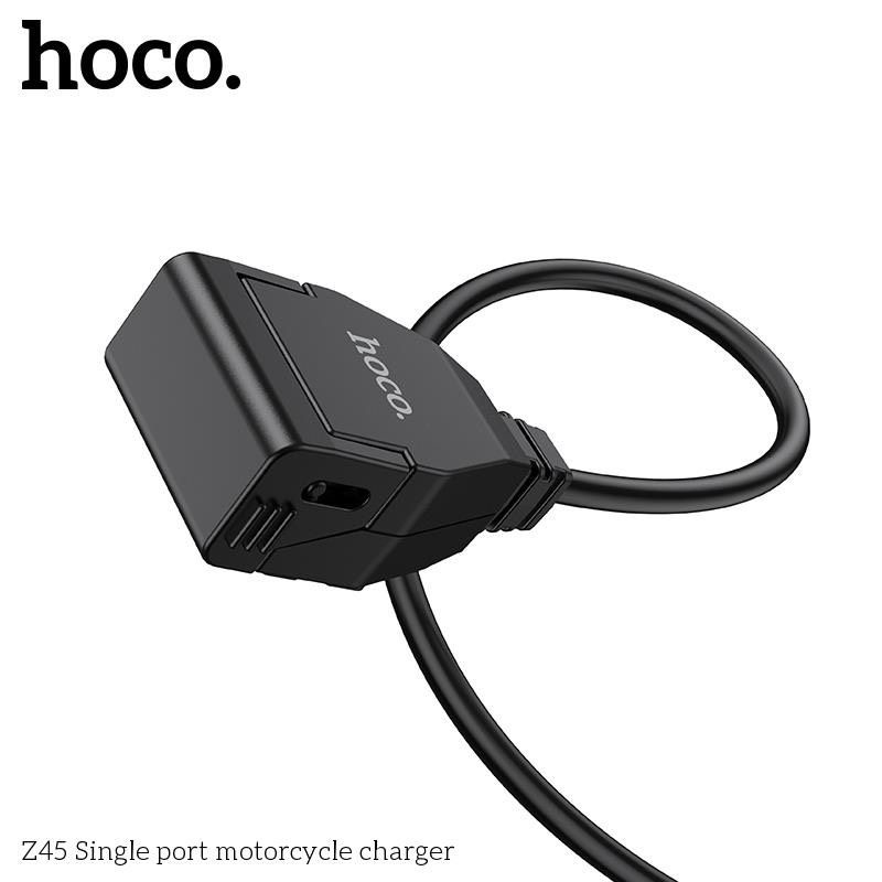 Bộ Tẩu Sạc Z45 cho xe máy, mô tô chống nước Hoco, có đầu cắm USB tiện dụng + Giá đỡ CA73 CA93 chính hãng chất lượng cao