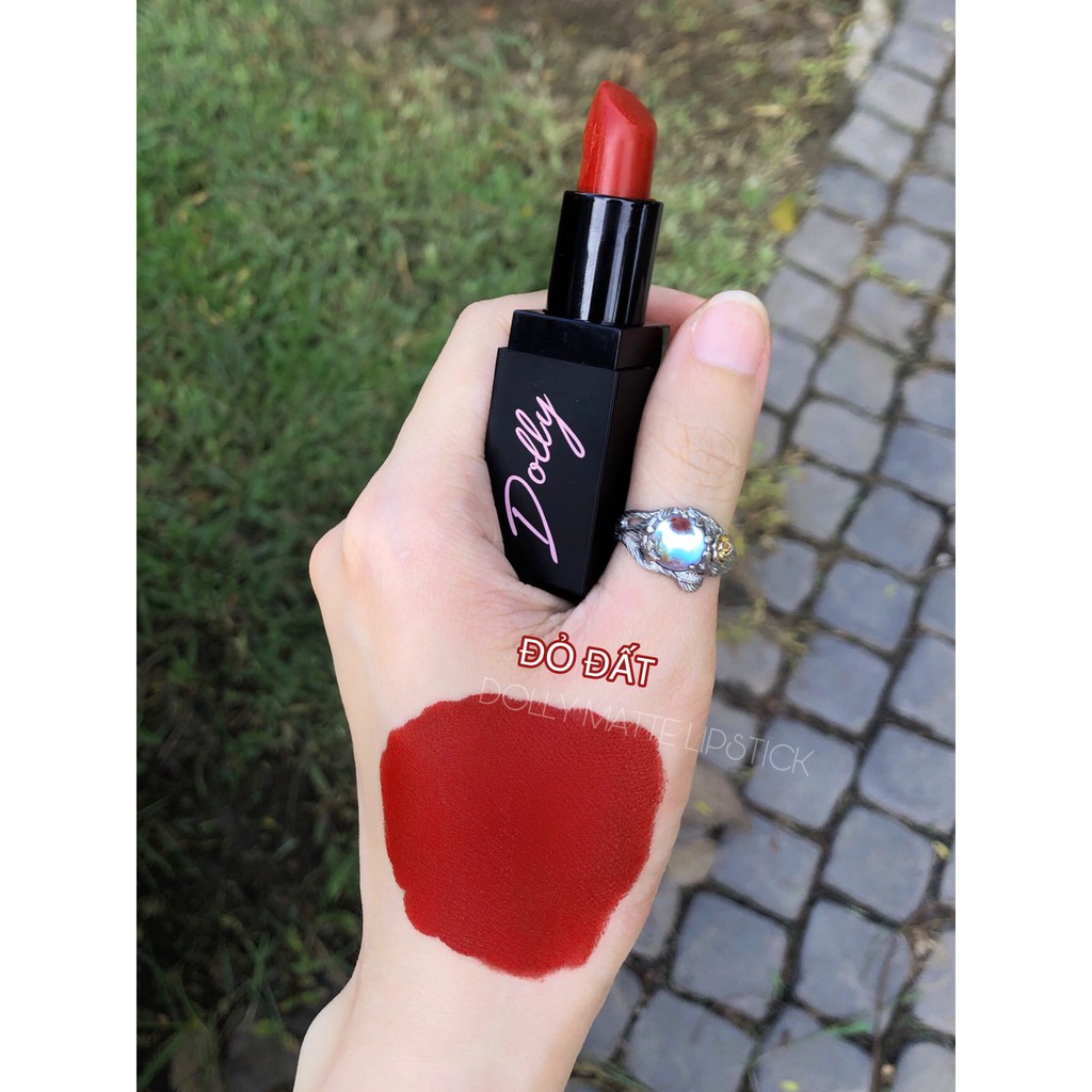 New!!!  Son Sáp Phủ Phấn Dolly Không Chì Màu Đỏ Đất