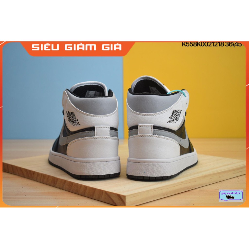 (FULL BOX + QUÀ TẶNG) Giày thể thao Air Jordan 1 Mid White Shadow cổ cao siêu đẹp cho nam và nữ | BigBuy360 - bigbuy360.vn