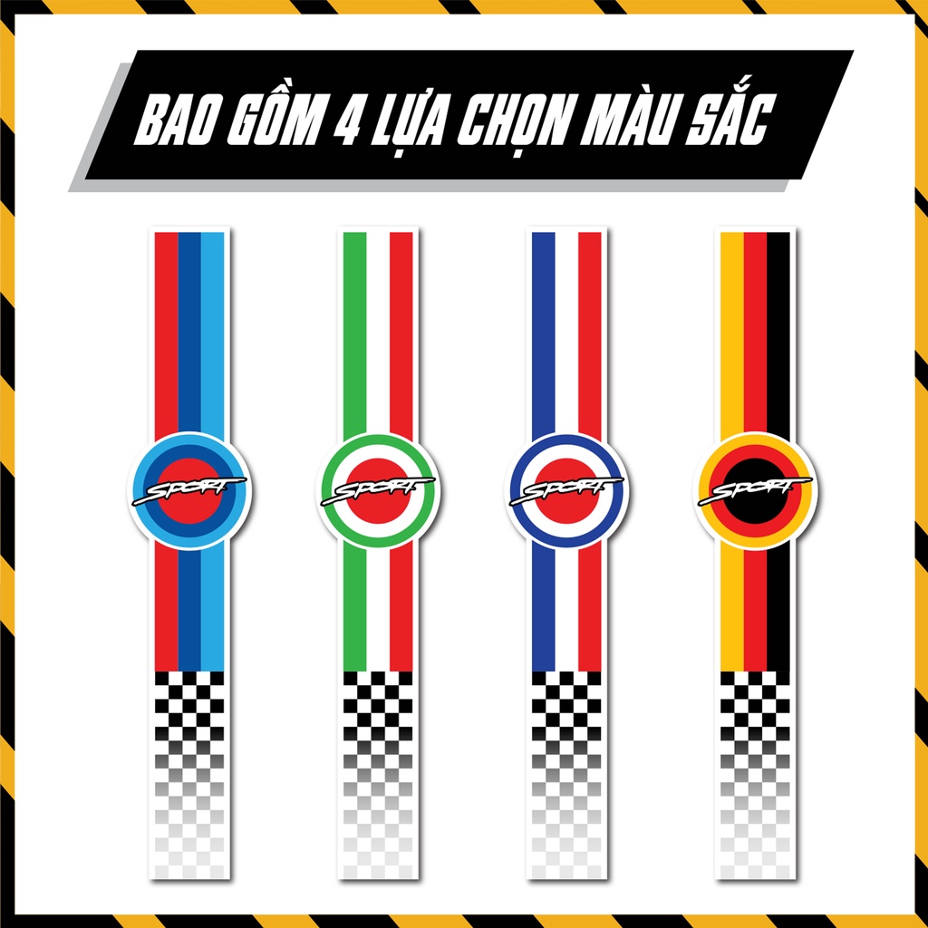 Tem Đa Vị Trí Dán Xe Máy Phong Cách Cờ Đức, Italy, Pháp, Performance | DVT LINE | Tem Xe Vespa, SH, AB, Vision,...