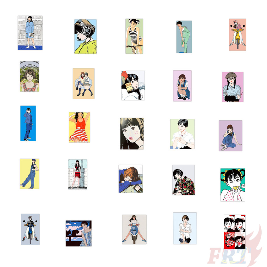 ❉ POP Art Young Girl - Series 02 Illustration Beauty Stickers ❉ 50Pcs/Set Waterproof DIY Fashion Decals Doodle Stickers