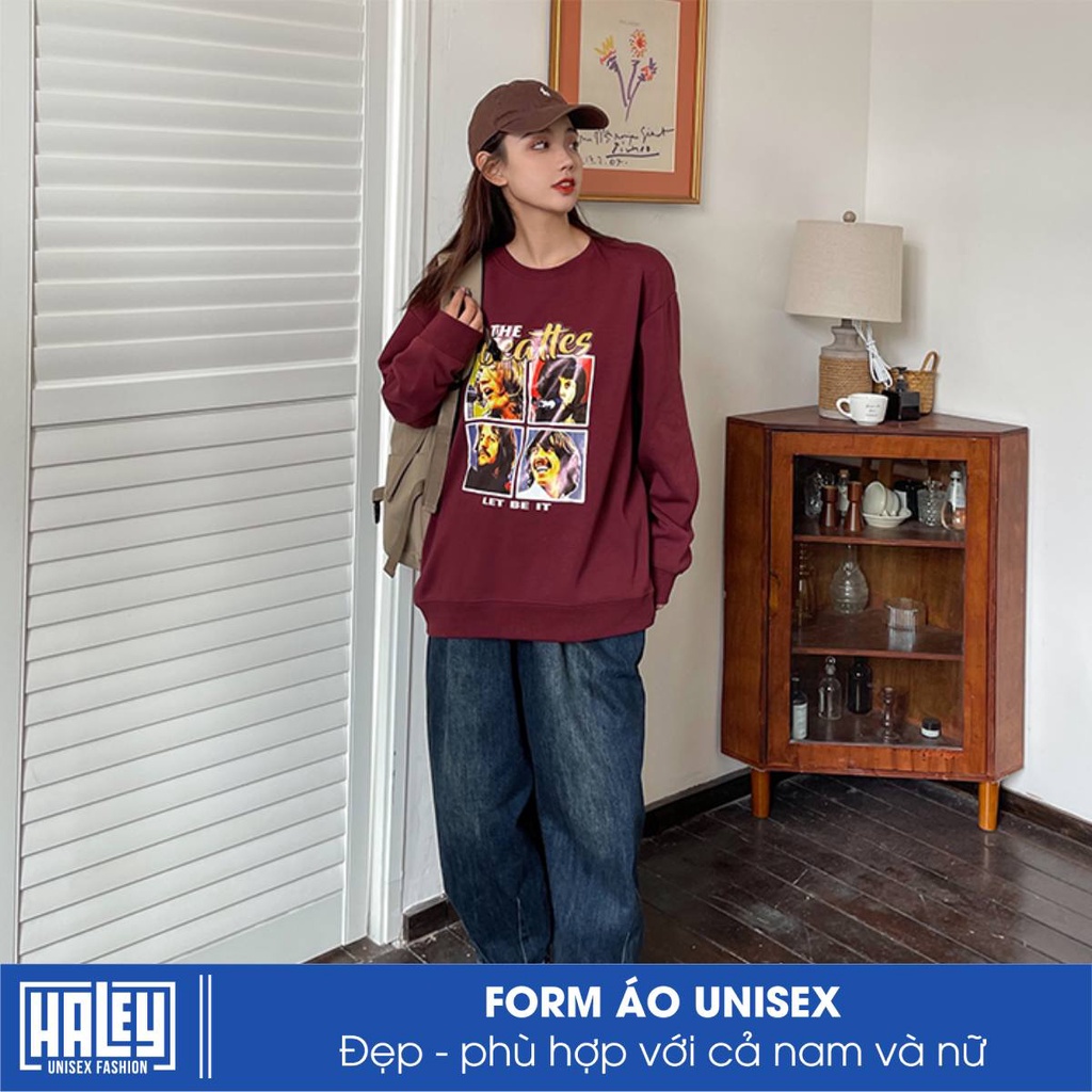 Áo Sweater HALEY Nam Nữ Unisex mã HD59 THE BEATTES Phong Cách Hàn Quốc Streetstyle Cá Tính, Năng Động Hottrend