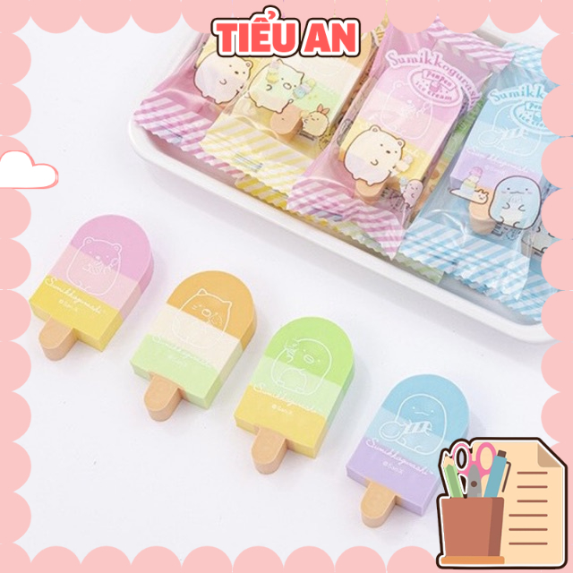 Gôm/ Tẩy Hình Que Kem Gấu Màu Pastel Độc Đáo (9.1x4.5x1.2cm)